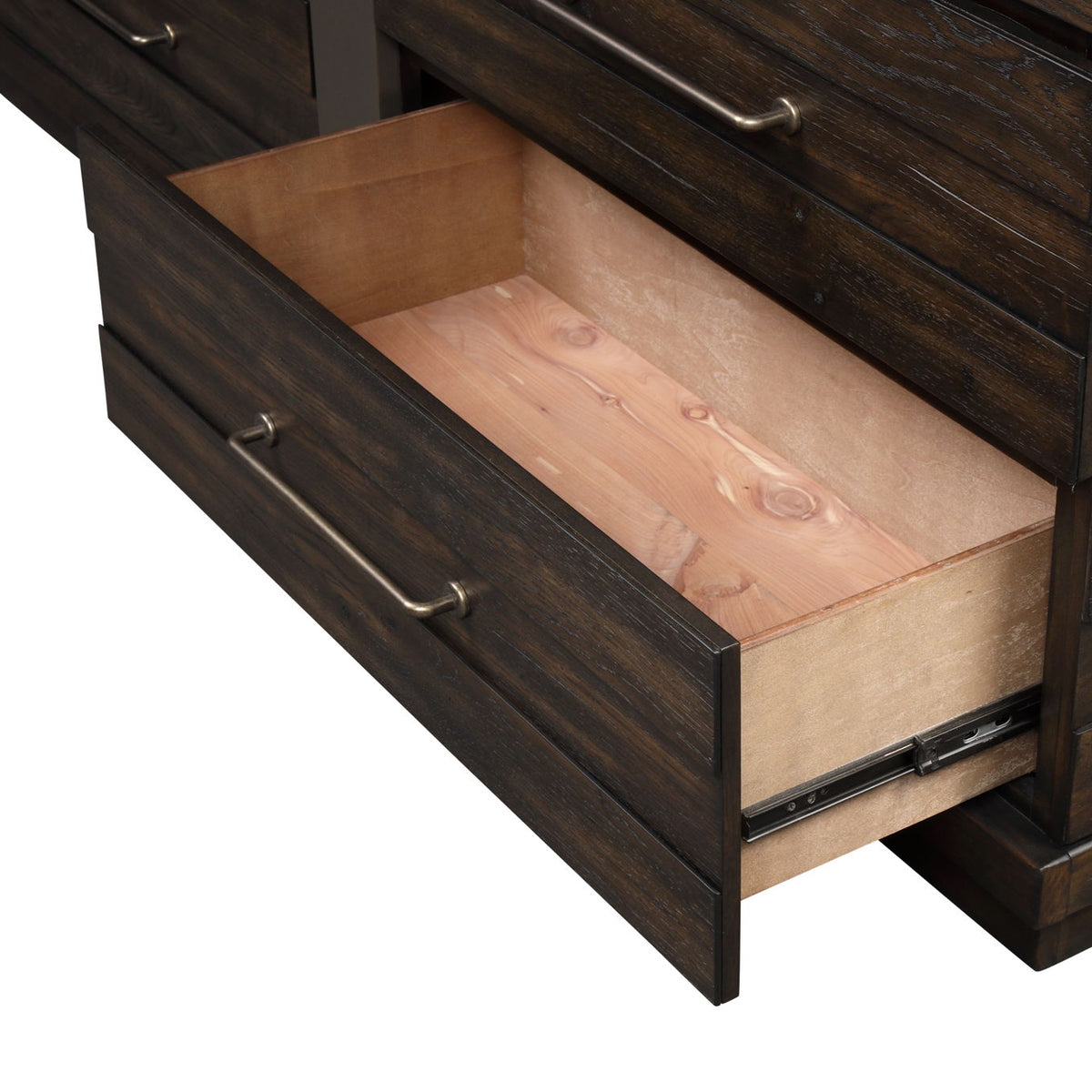 Industrial Farmhouse Designed 6 Drawer Dresser - Brown