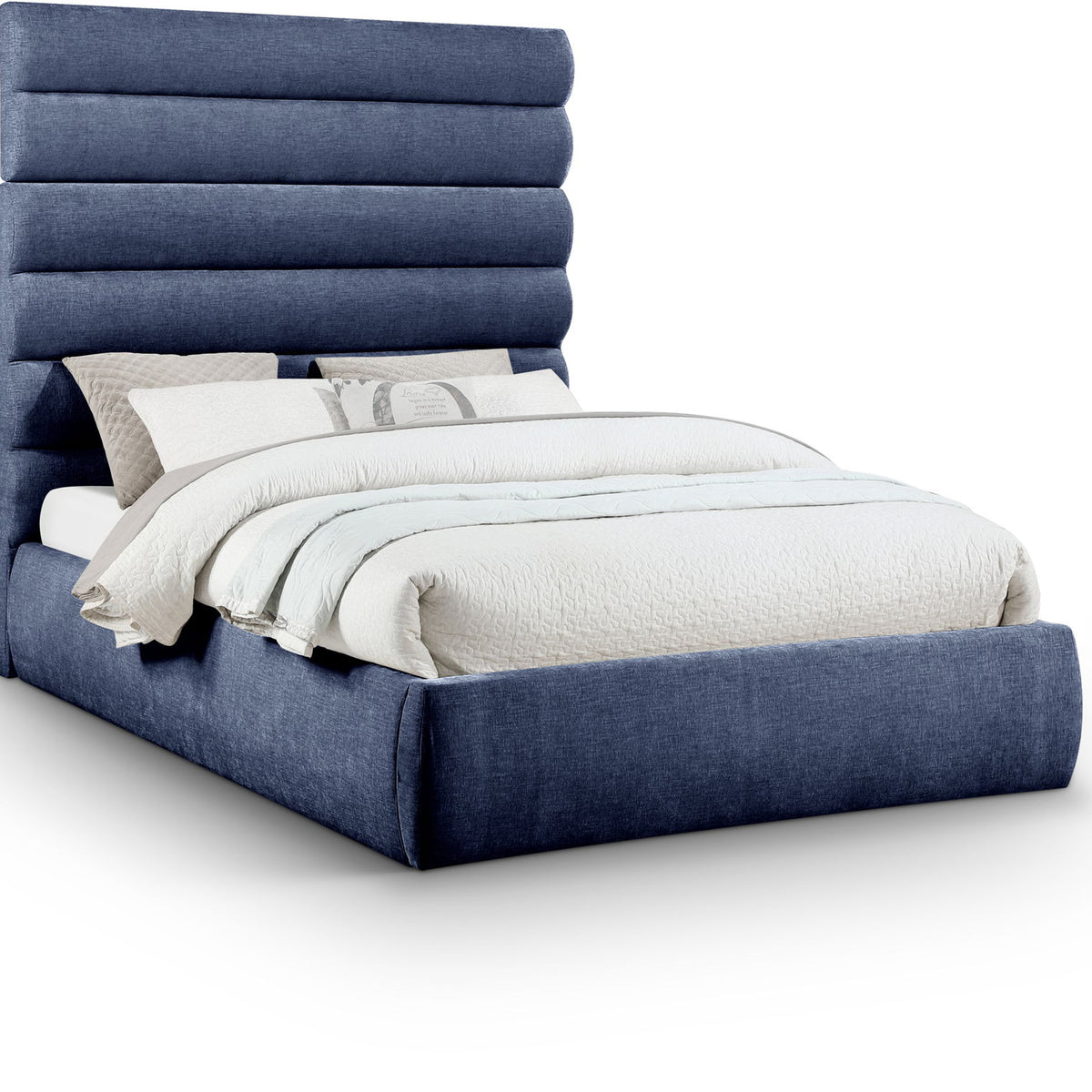 Adam - Chenille Fabric Bed With 70.5" Headboard