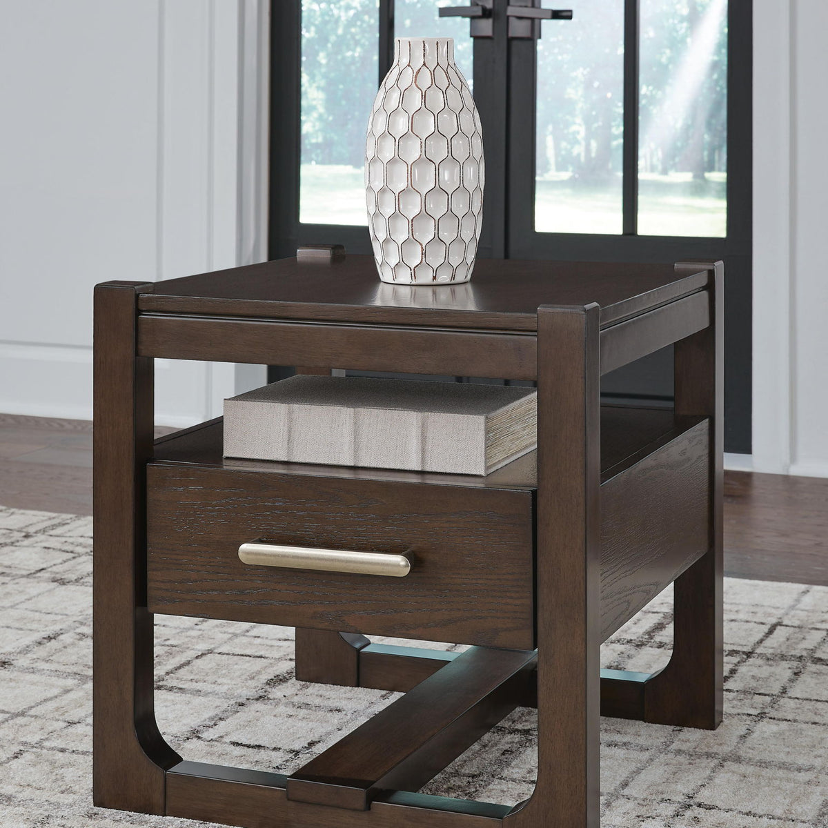 Breckington - Square End Table - Dark Brown