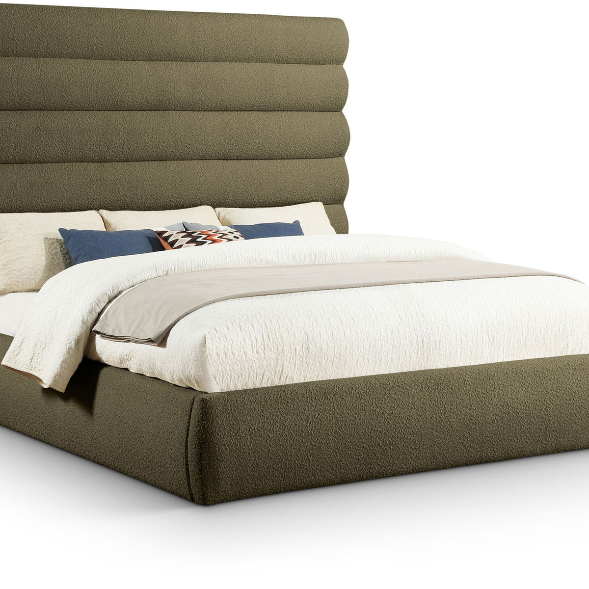Adam - Boucle Fabric Bed With 70.5" Headboard