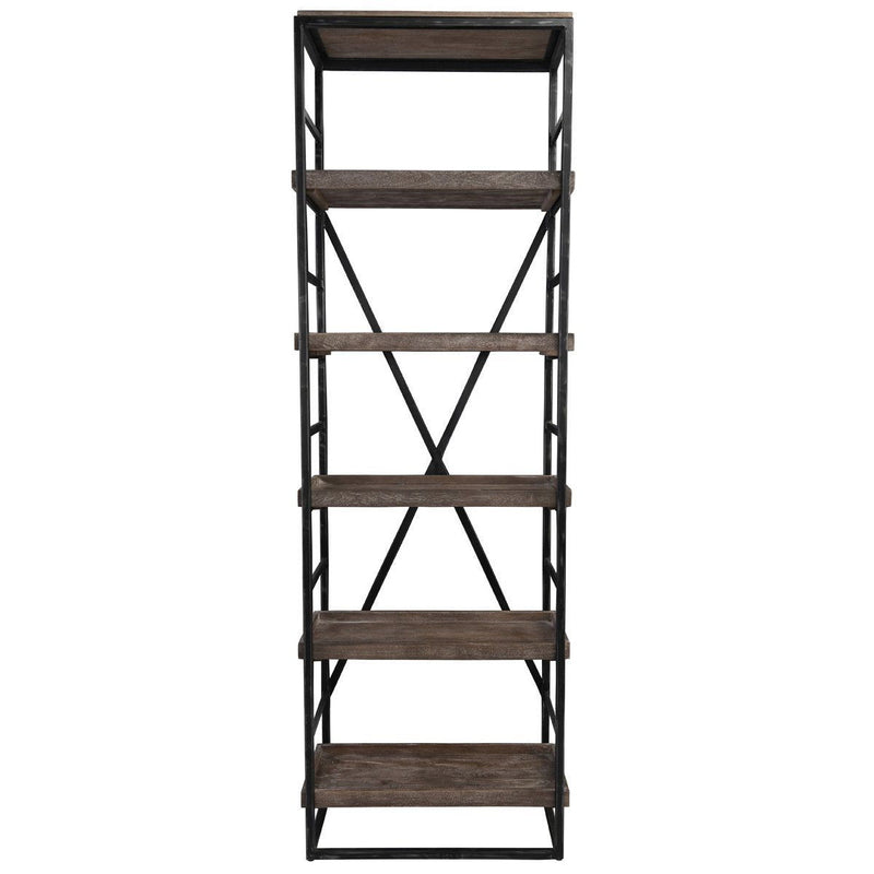 Evan - Single Bookshelf - Olive Brown