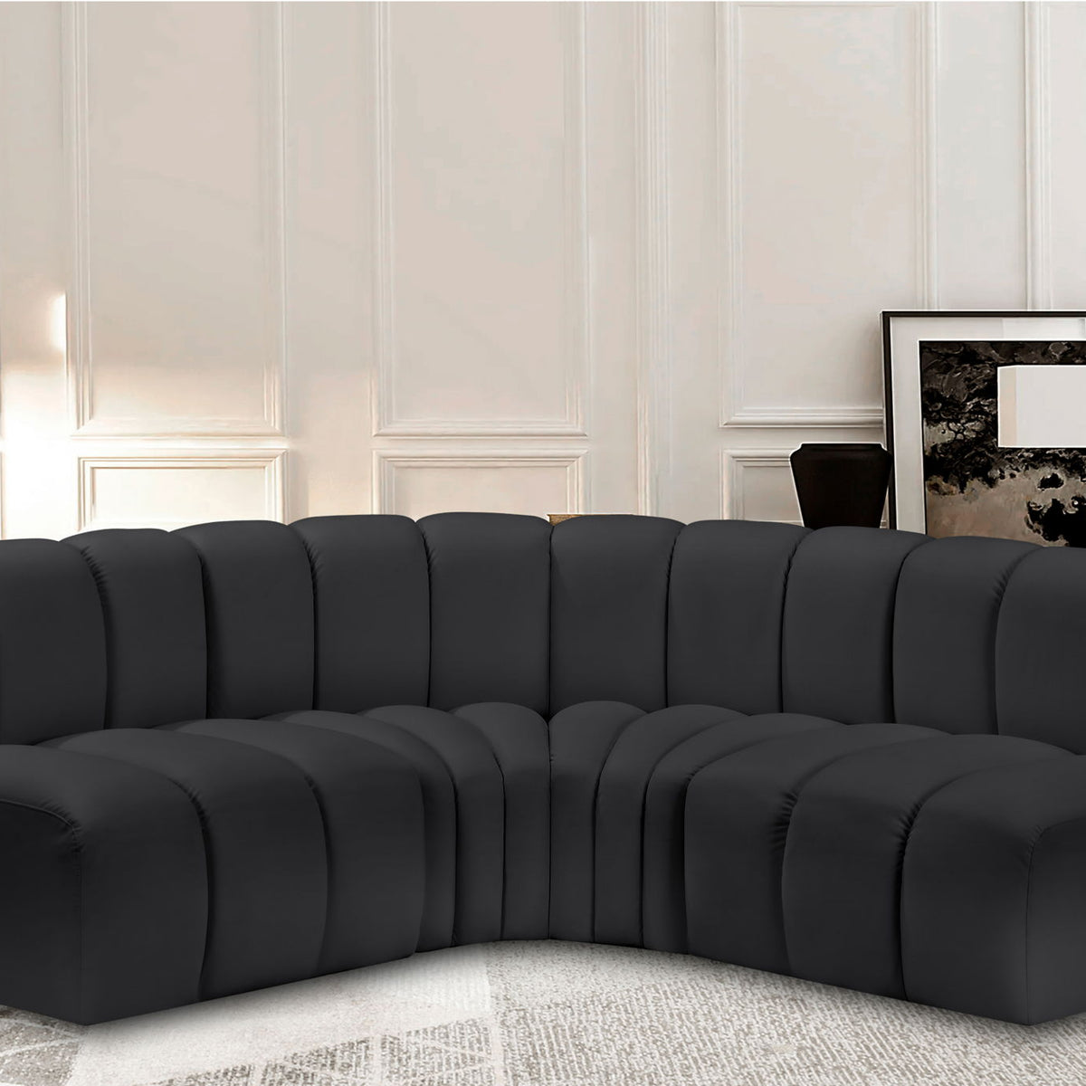 Arc - Faux Leather 4 Piece Corner Modular Sofa