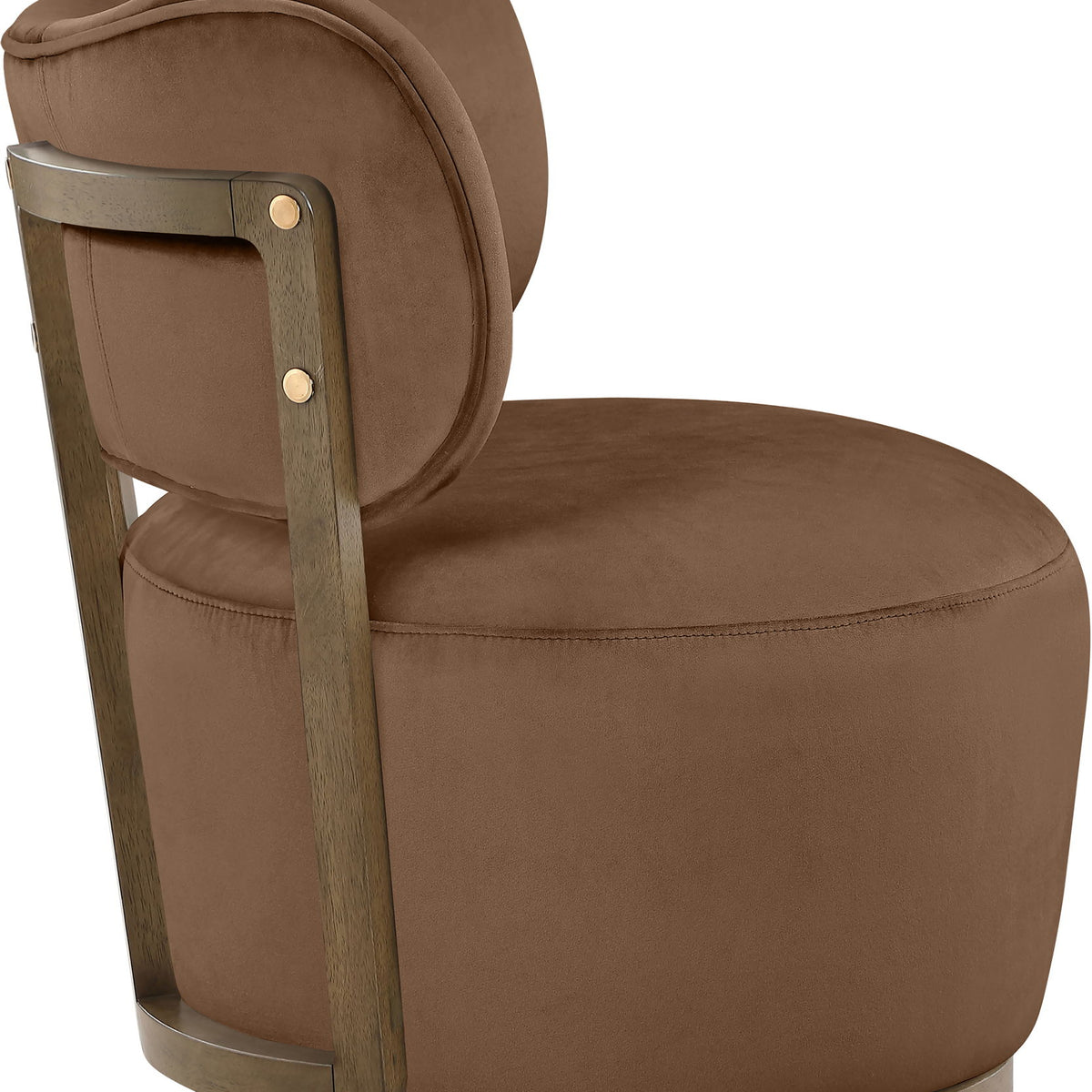 Elara - Velvet Upholstered Swivel Accent Chair - Stained Brown