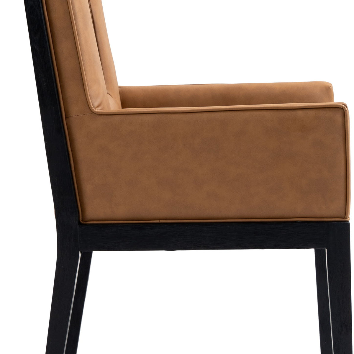 Gwendolyn - Faux Leather Dining Arm Chair With Black Frame