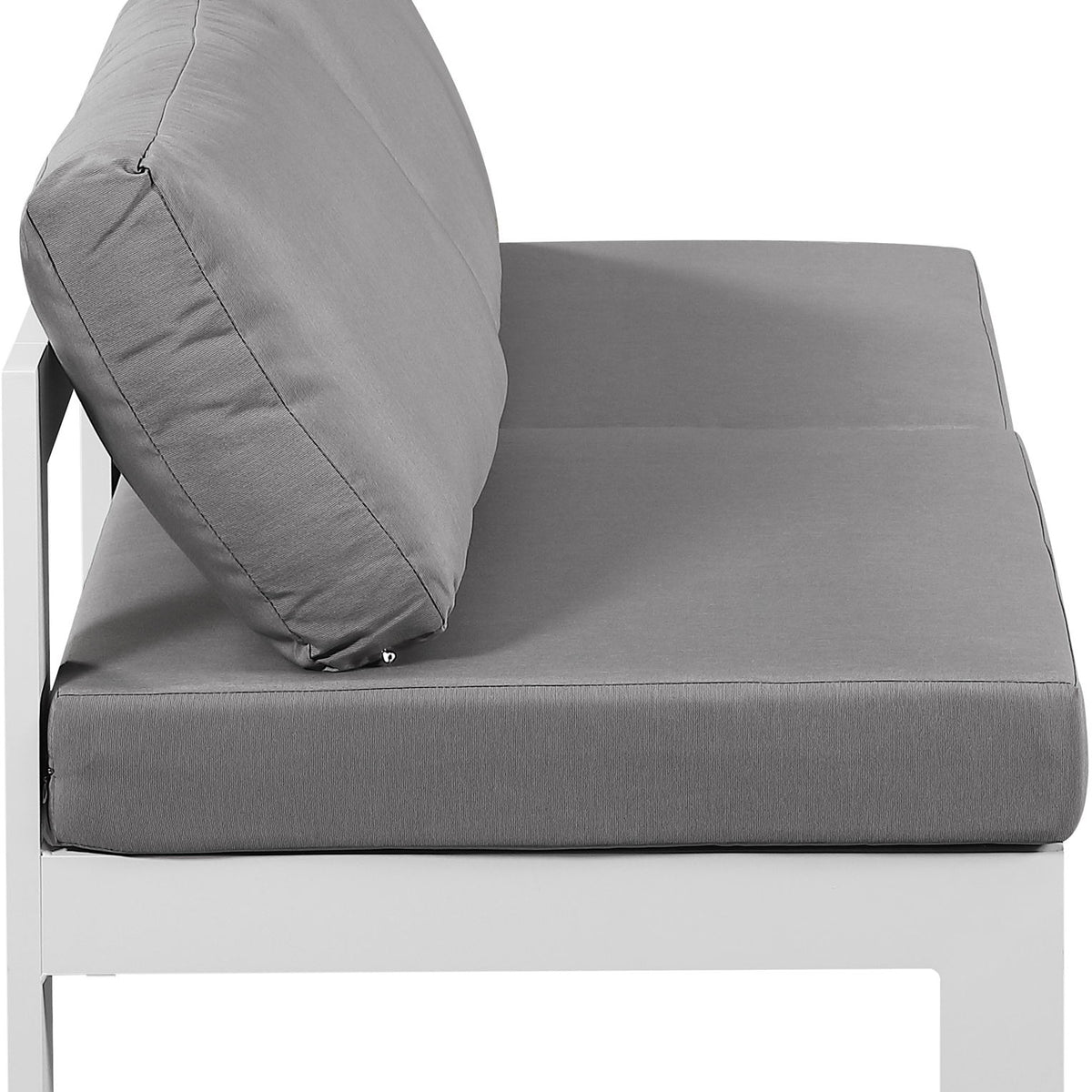 Nizuc - Outdoor Patio 2 Seat Armless Modular Sofa With White Frame