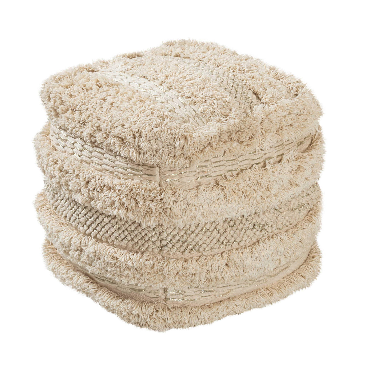 Yorba - Cotton Pouf - Beige