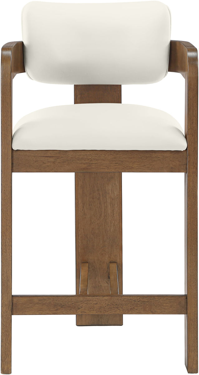 Sacha - Vegan Leather Upholstered Counter Stool With Brown Base