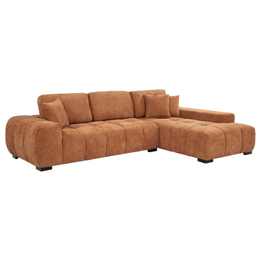 Octavia - LAF Sofa With Pillow, Box 1 of 2 - Orange