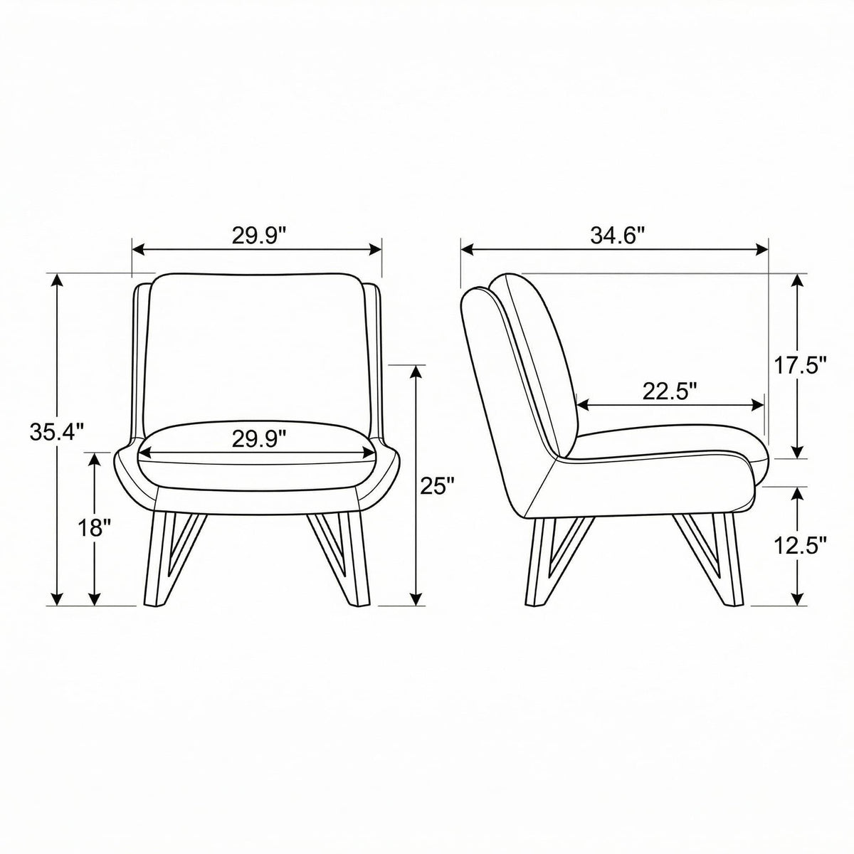 Armless Accent Chair