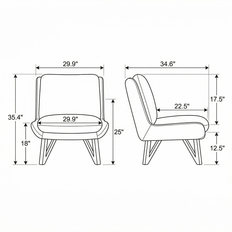 Armless Accent Chair