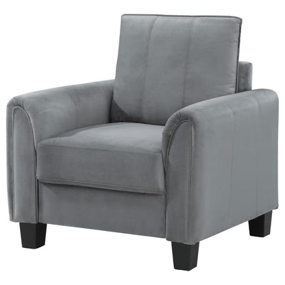 Davis - Upholstered Rolled Arm Accent Chair - Gray