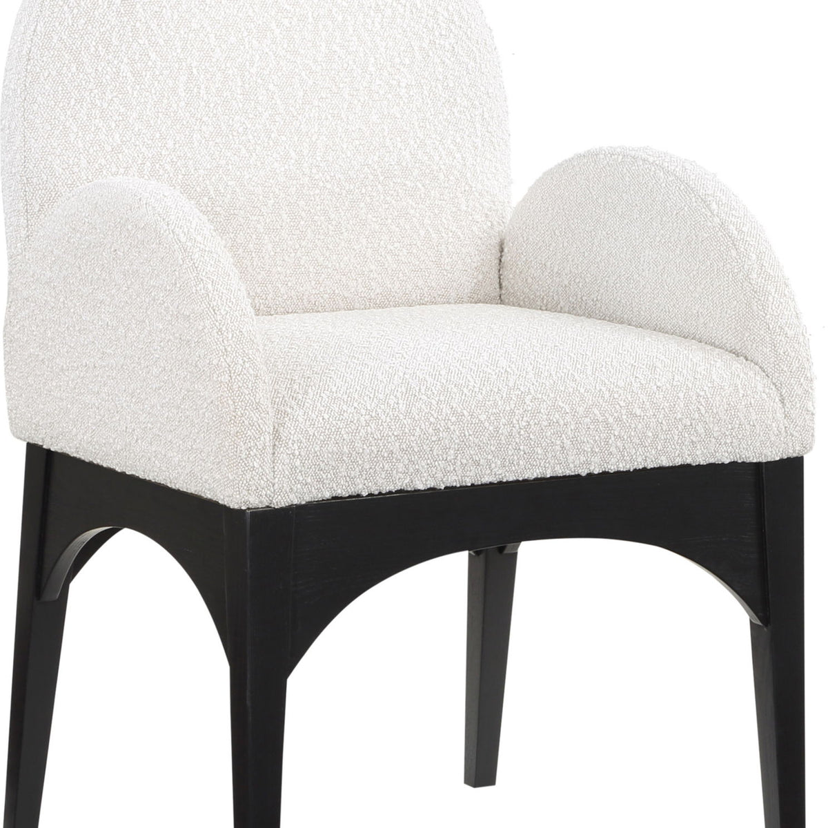 Waldorf - Boucle Dining Arm Chair With Black Legs