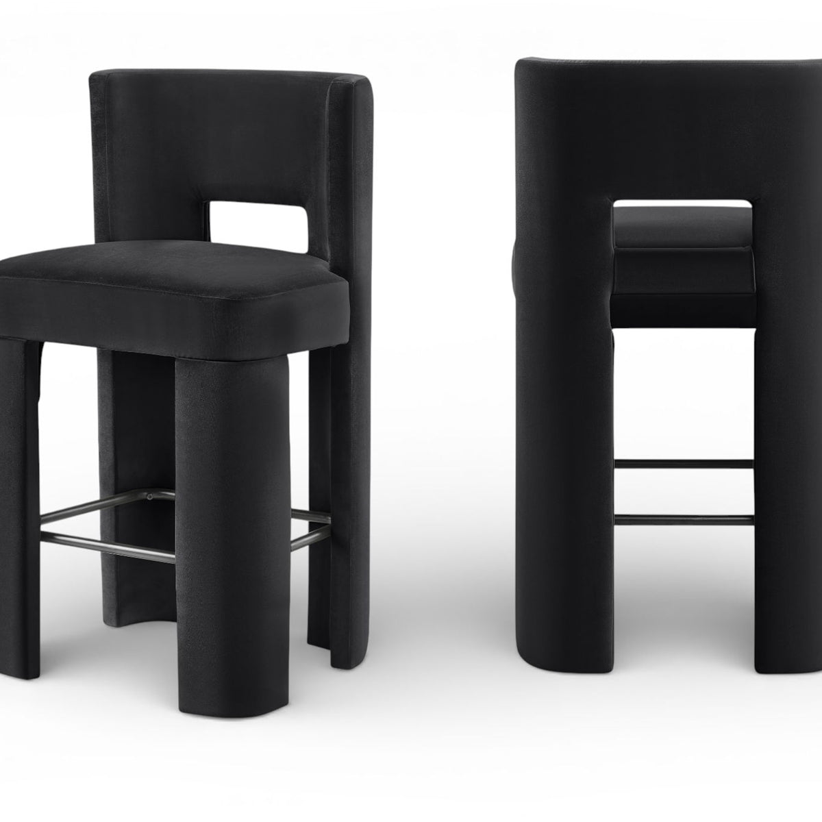 Zuno - Velvet Performance Fabric Upholstered Bar Stool (Set of 2)