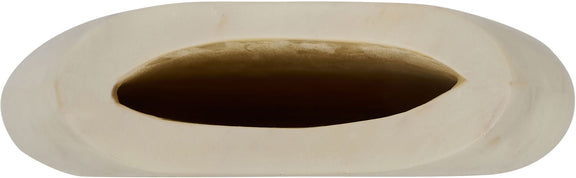 Beige marble vase with wide oval opening