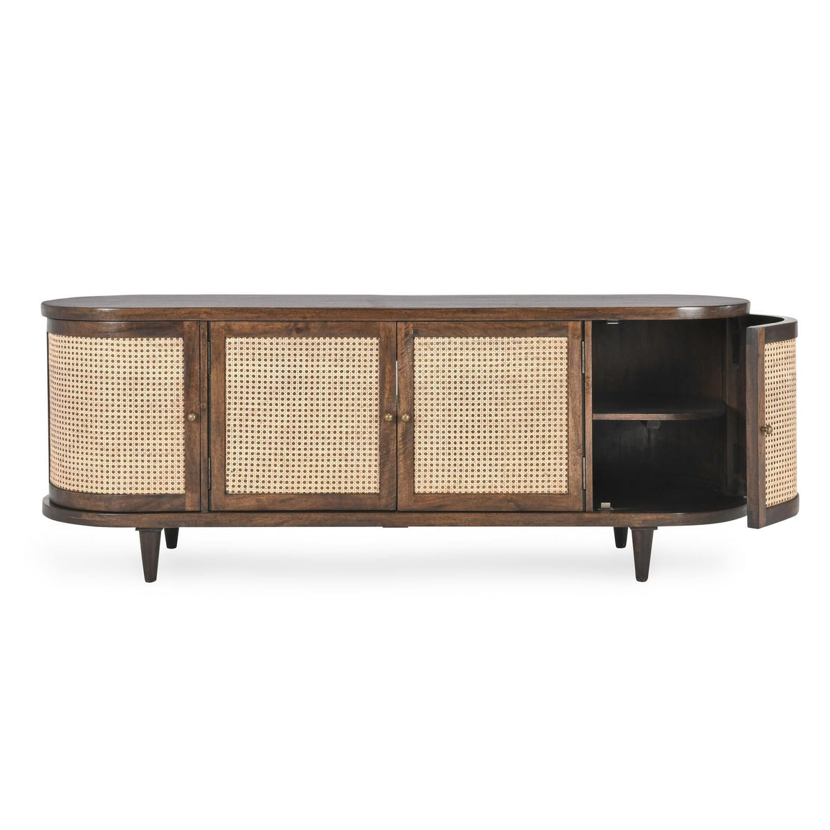 Teresa - 4 Door Buffet - Walnut / Natural Brown