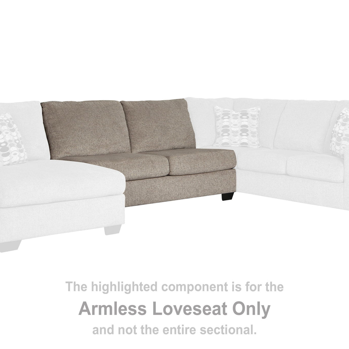 Ballinasloe - Armless Loveseat - Platinum