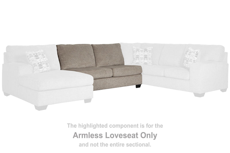 Ballinasloe - Armless Loveseat - Platinum