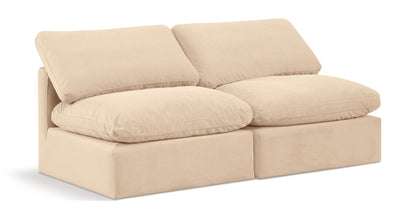 Indulge - Velvet 2 Seat Modular Armless Sofa