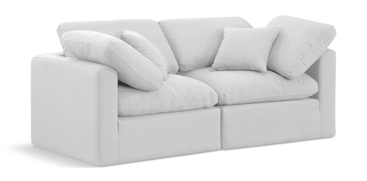 Indulge - Linen 2 Piece Modular Sofa - White