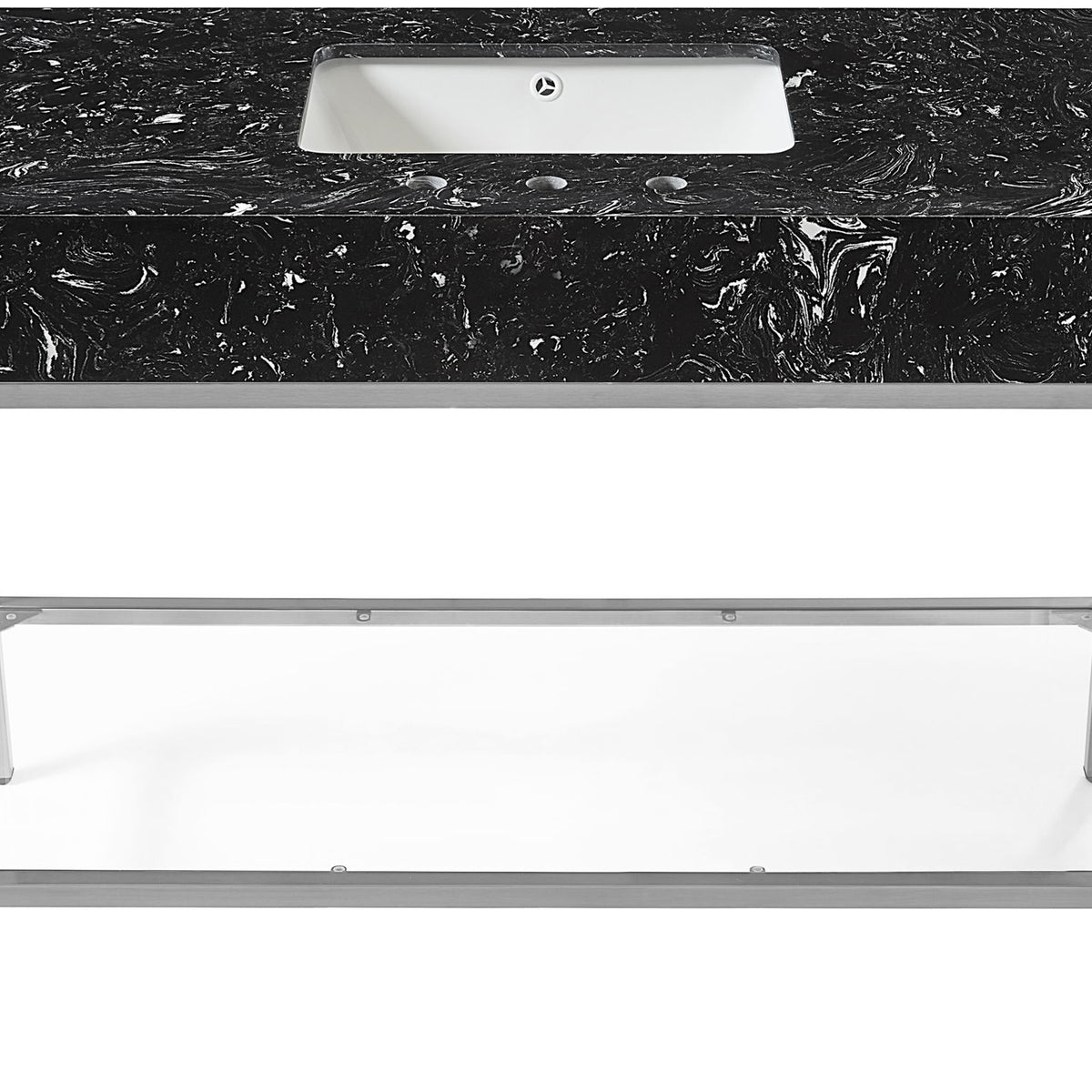 Marmo - Engineered Marble Bathroom Vanity With Chrome Base
