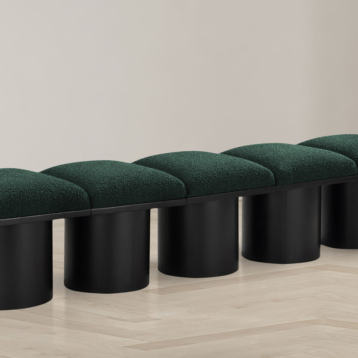 Pavilion - 5 Piece Modular Bench With Black Base