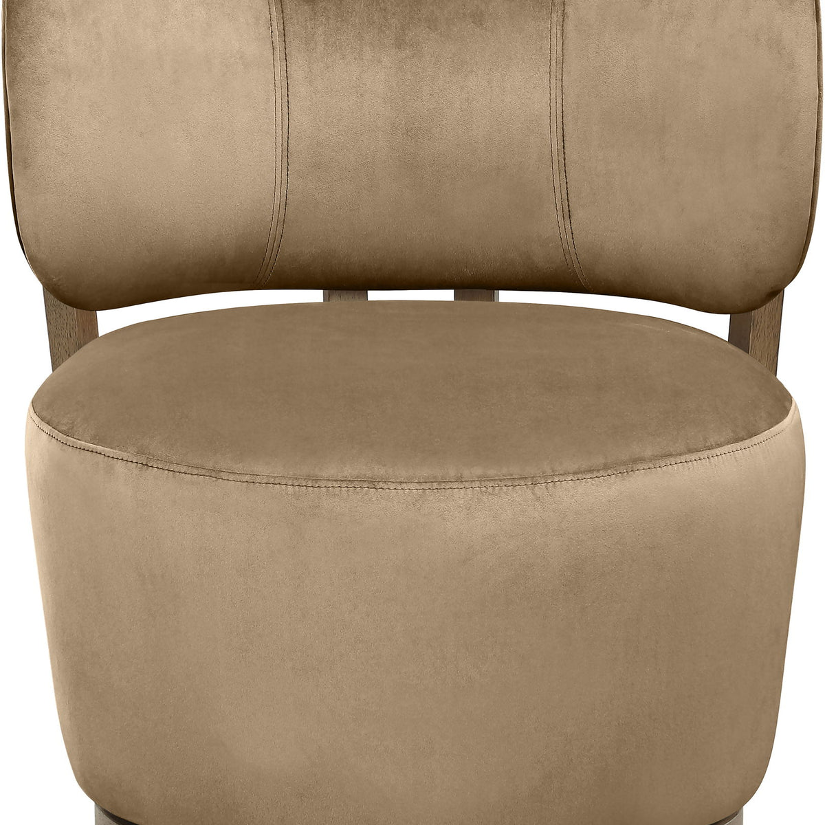 Elara - Velvet Upholstered Swivel Accent Chair - Stained Brown