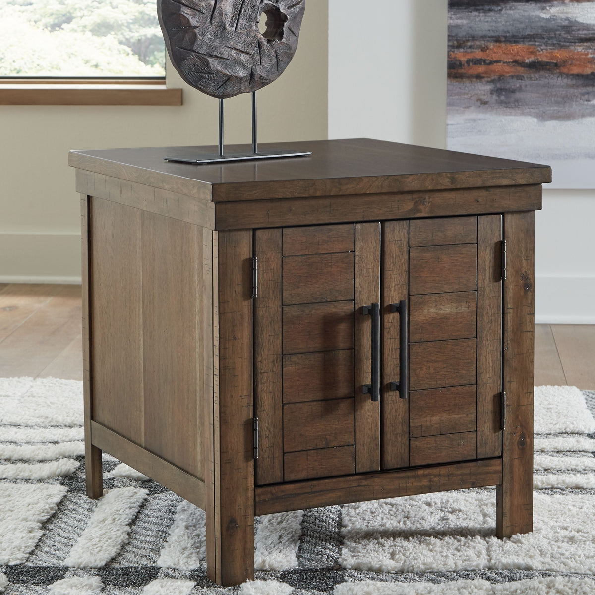 Moriville - Rectangular End Table - Grayish Brown