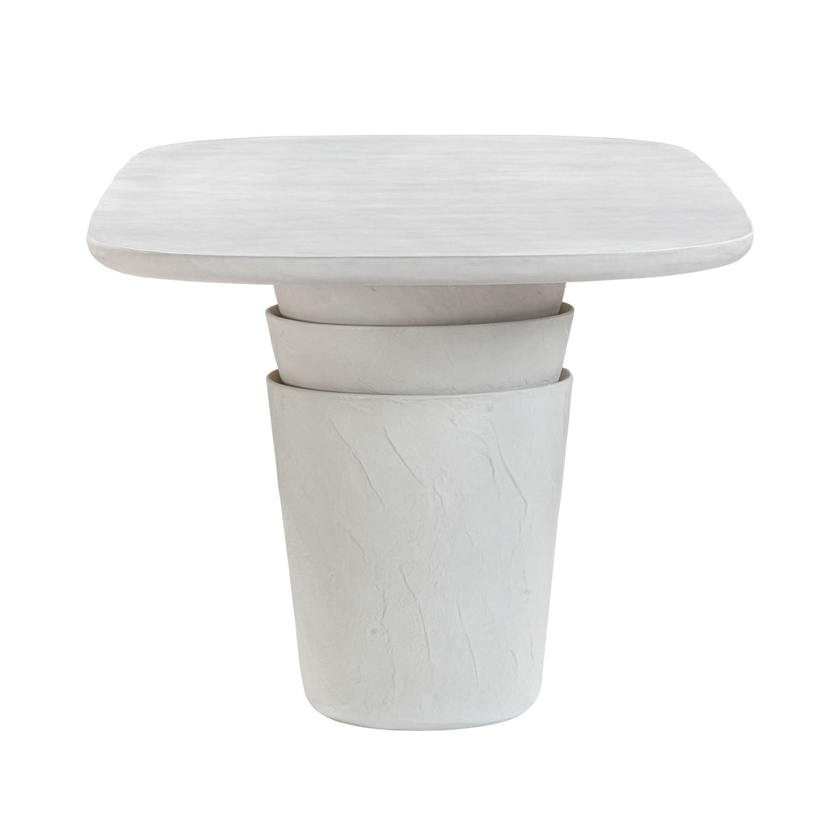 Margot - Faux Plaster Indoor / Outdoor Concrete Dining Table - Light Gray