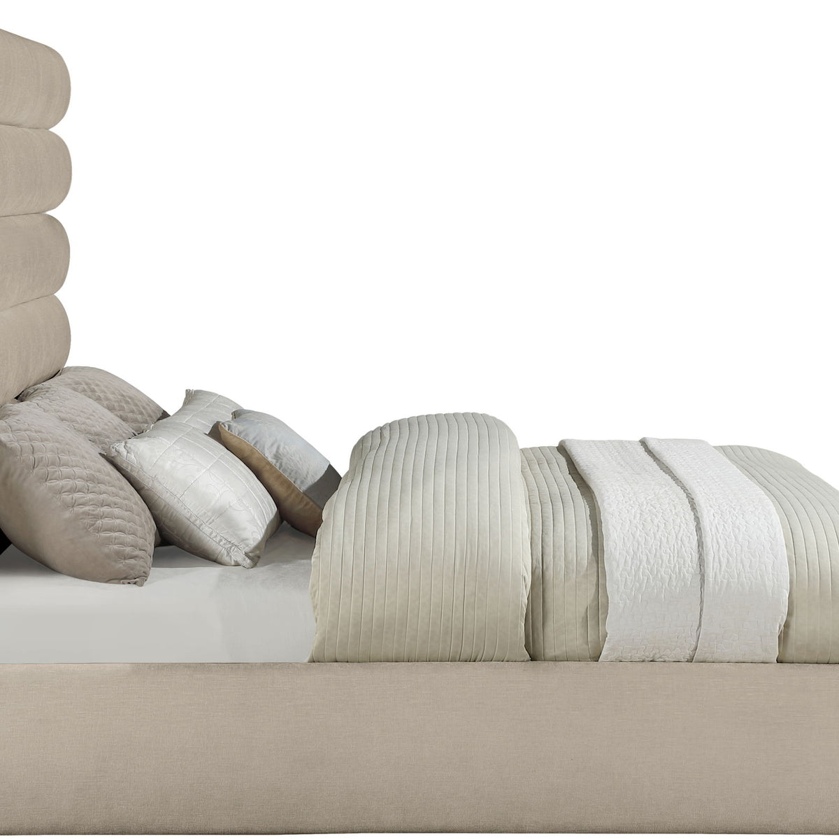 Adam - Chenille Fabric Bed With 70.5" Headboard