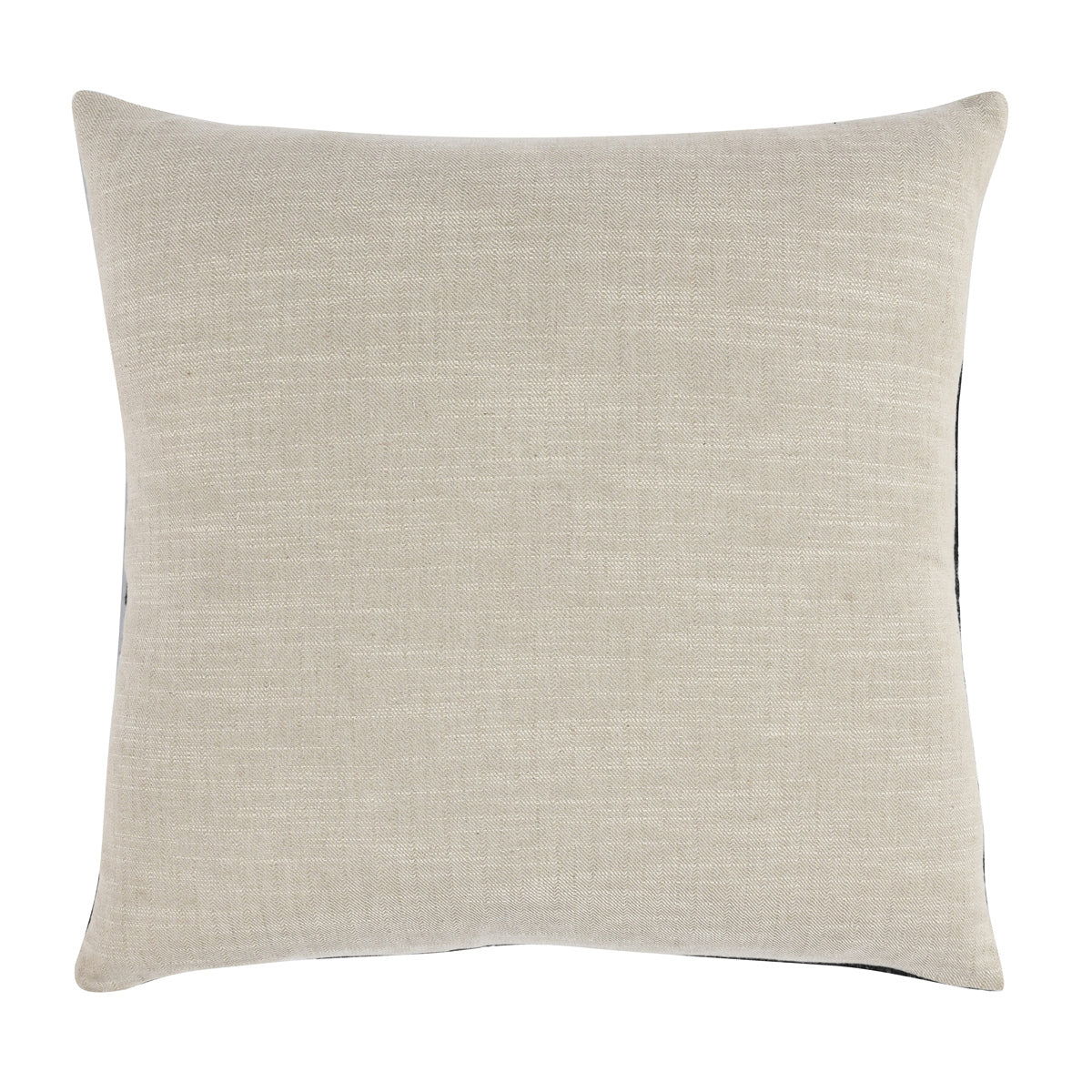 Cream square decorative pillow with smooth linen-look fabric