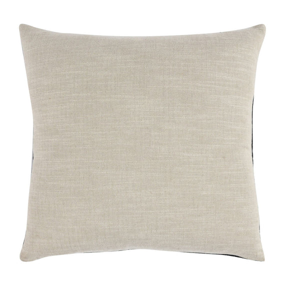 Cream square decorative pillow with smooth linen-look fabric