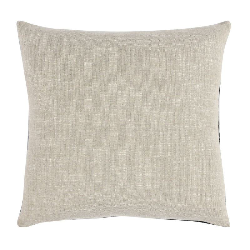 Cream square decorative pillow with smooth linen-look fabric