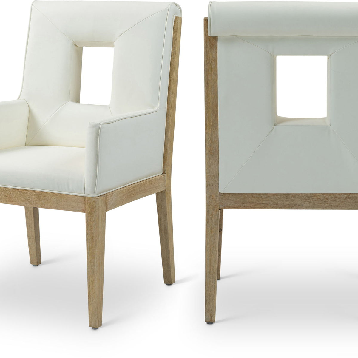 Gwendolyn - Faux Leather Dining Arm Chair With Natural Frame