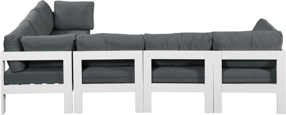 Nizuc - Outdoor Patio 6 Piece Modular Sectional With White Frame