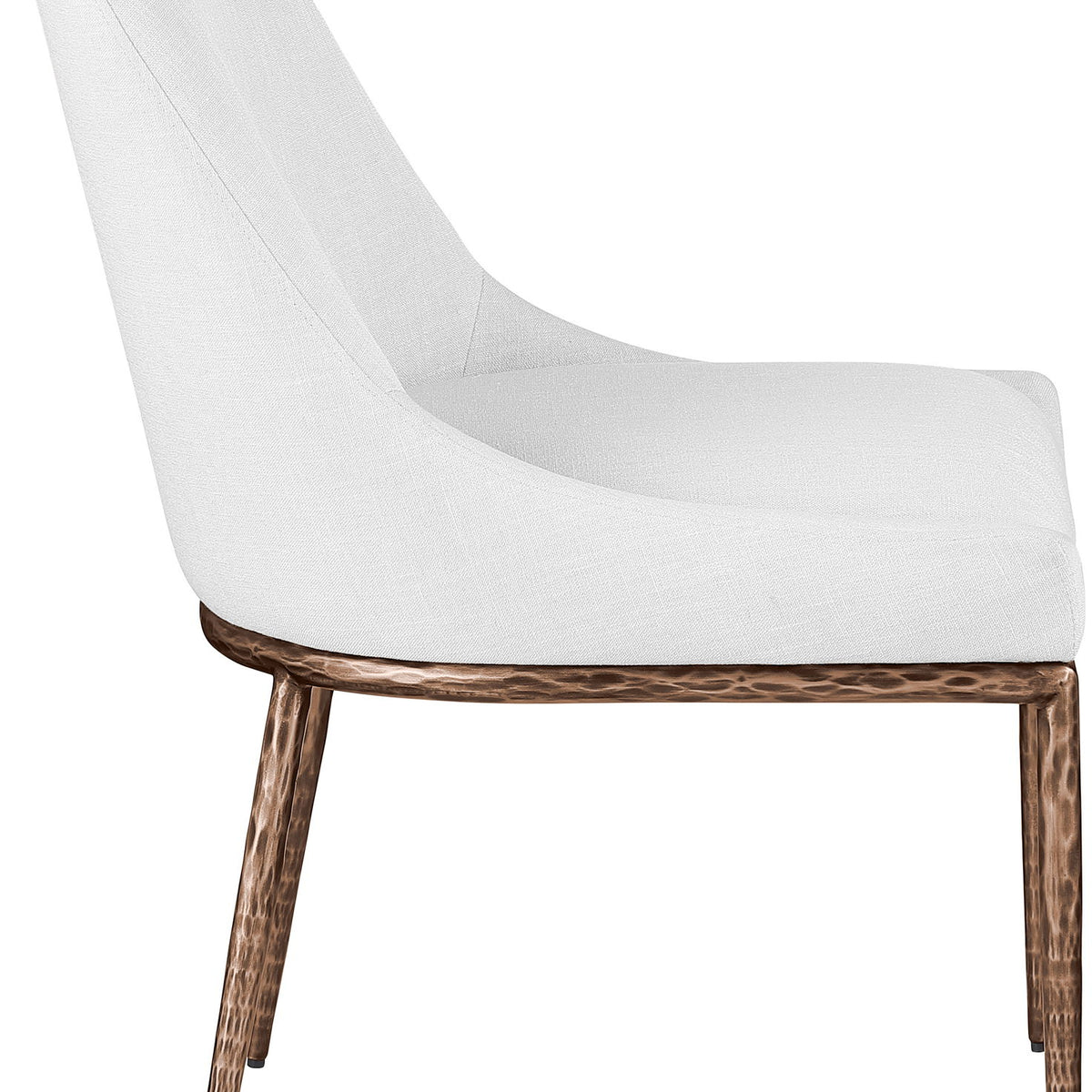 Ferro - Upholstered Dining Side Chair With Brushed Bronze Legs
