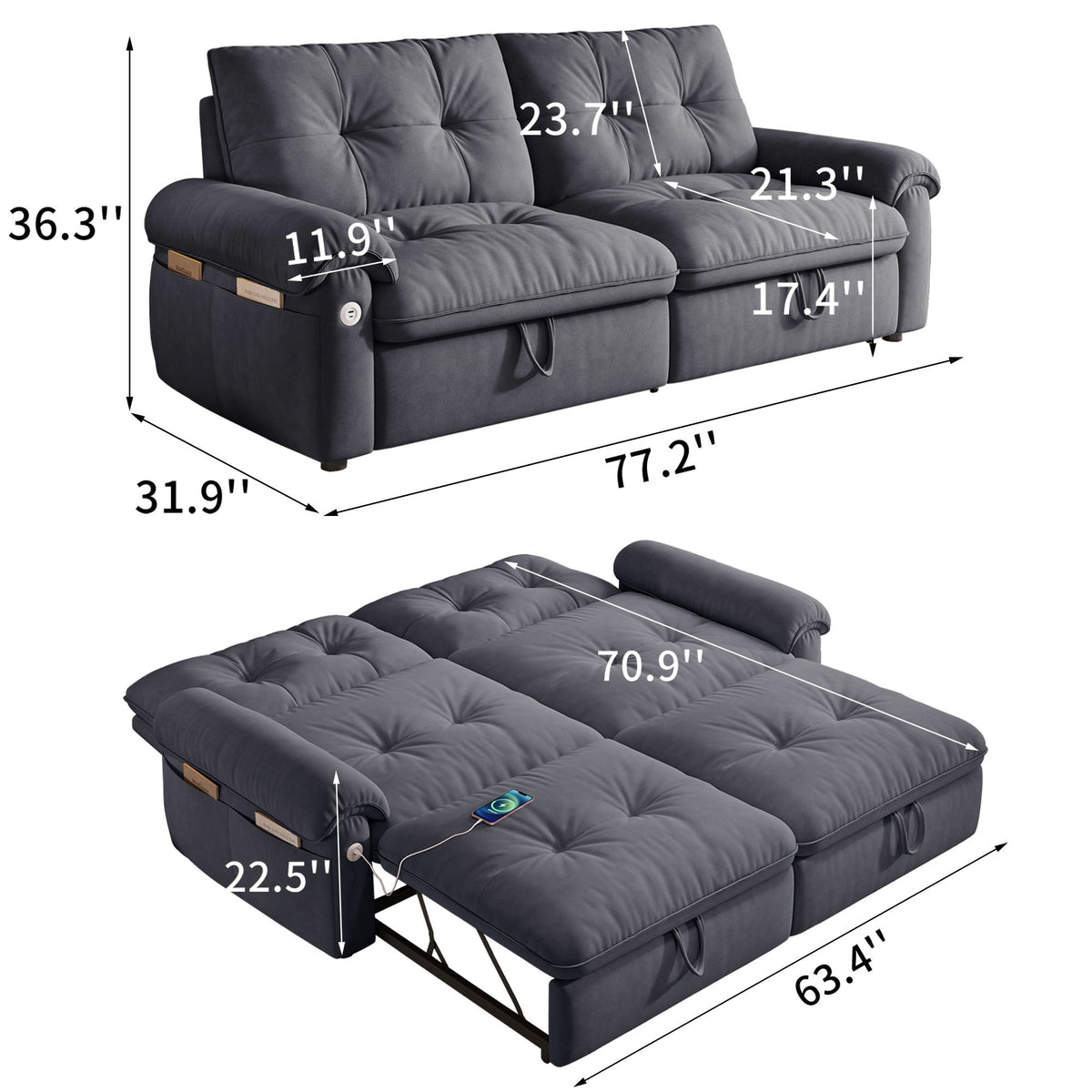 Convertible Cloud Like Sofa Bed