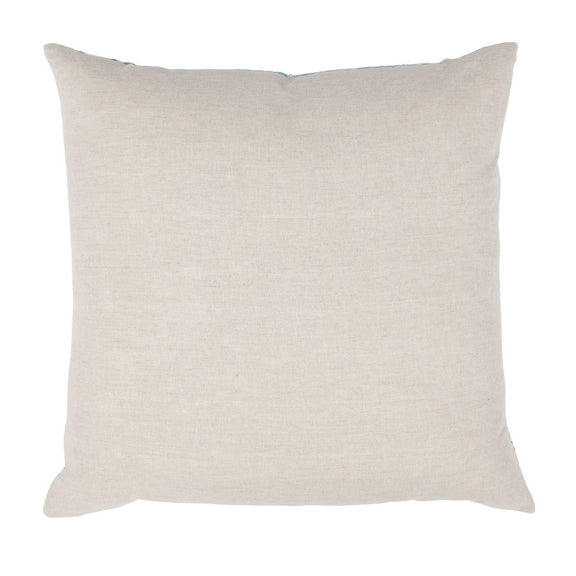 Beige solid square decorative pillow with simple stitched edges