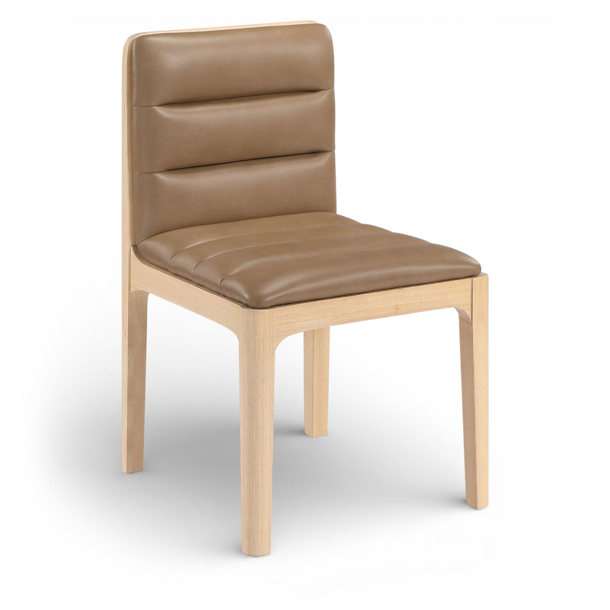 Ellis - Vegan Leather Upholstered Dining Chair (Set of 2) - Tan / Natural