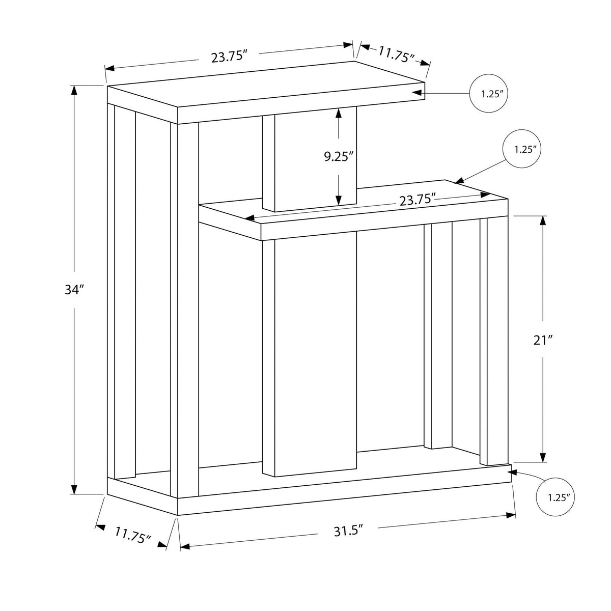 Accent Console Table For Entryway, Contemporary, Elegant Design