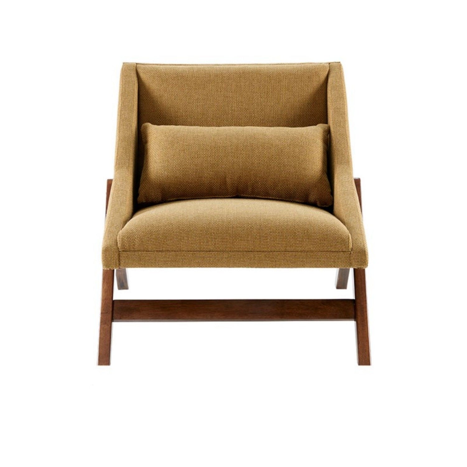 Boomerang - Accent Chair - Mustard Yellow / Pecan