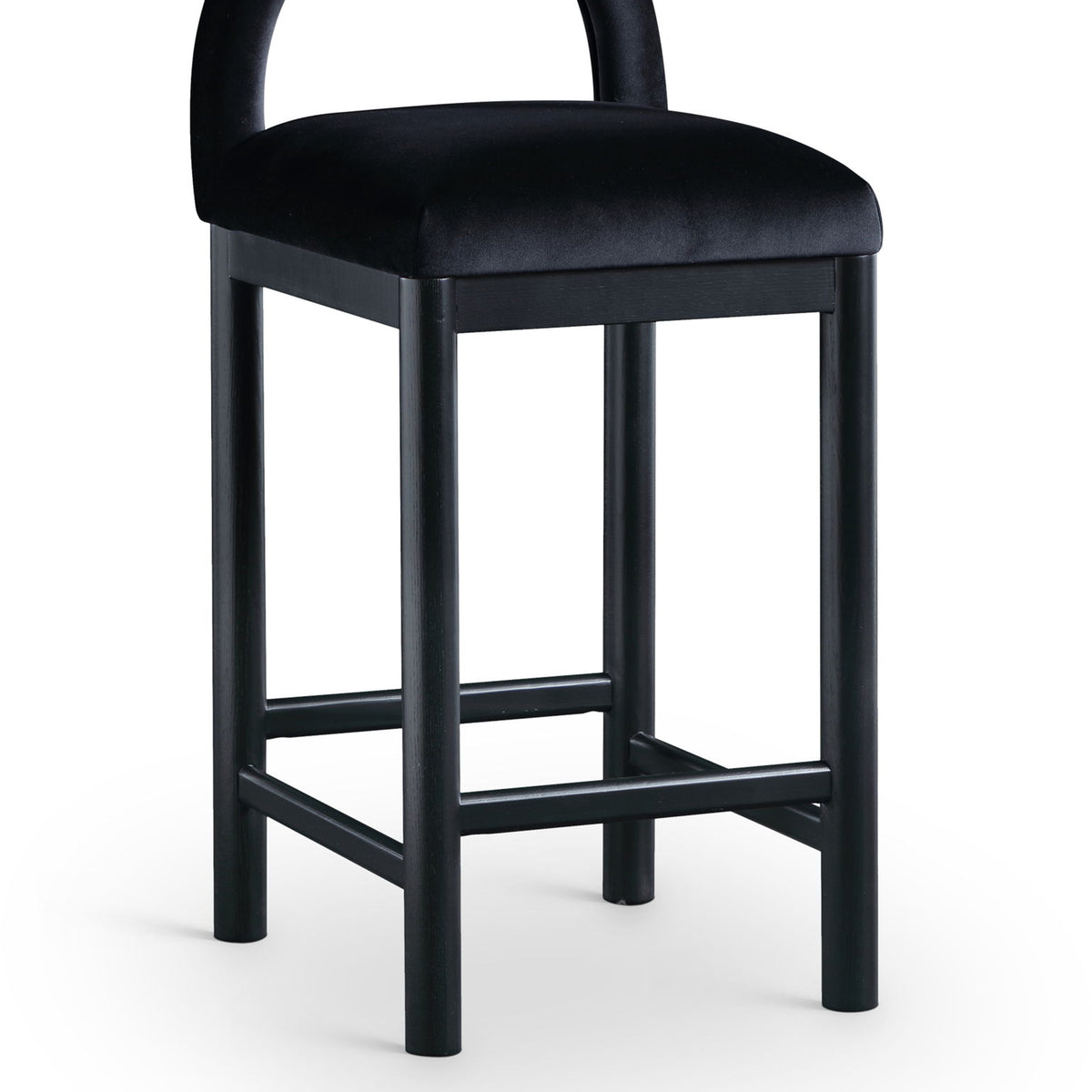 Conrad - Velvet Counter Stool With Black Legs
