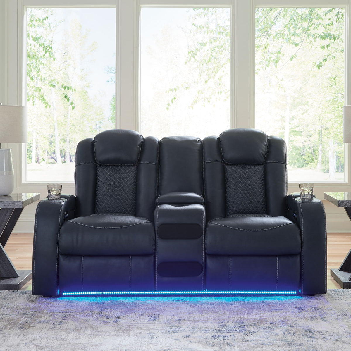 Fyne-dyme - Power Reclining Loveseat With Console/Adj Hdrst