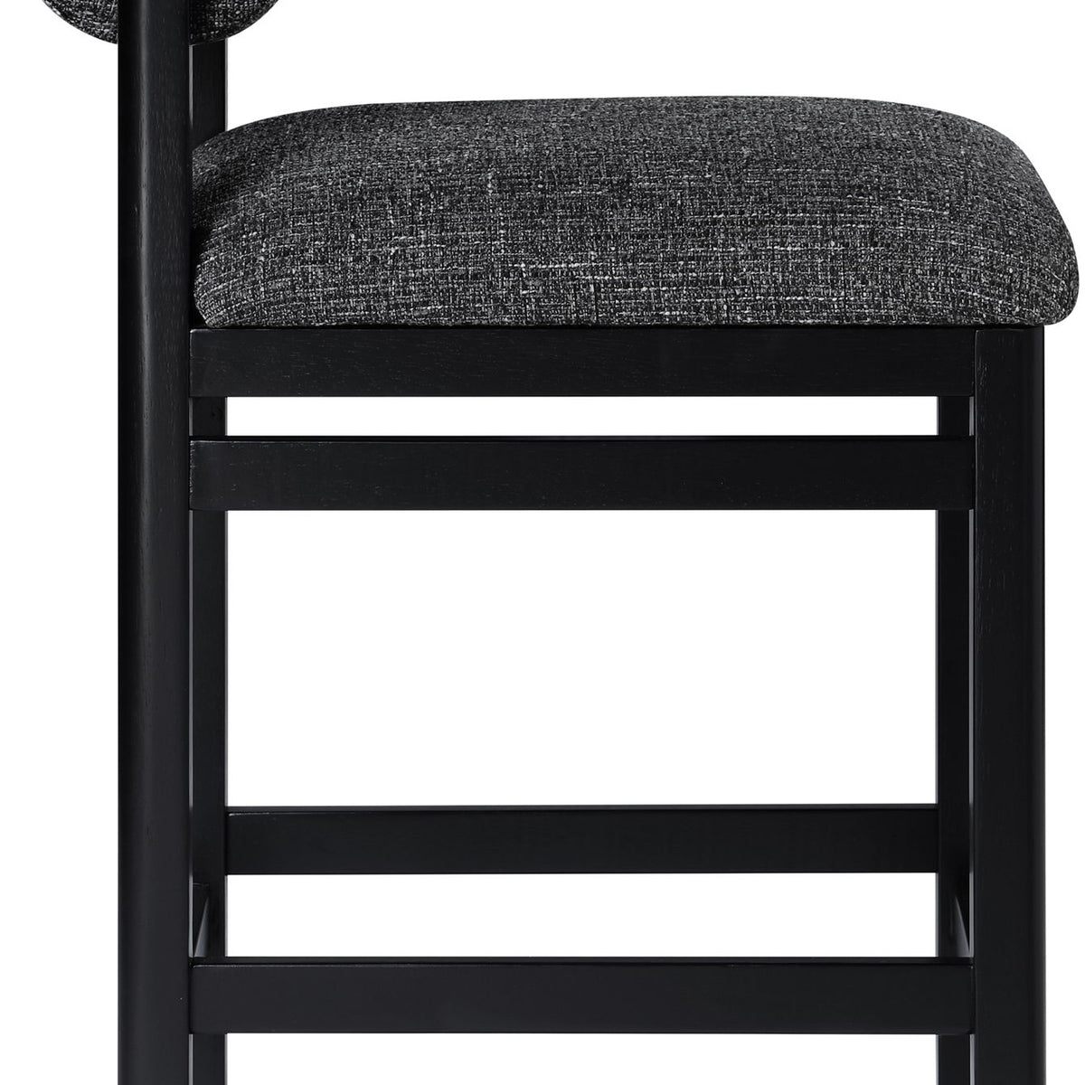 Roundhill - Fabric Counter Stool - Black Frame
