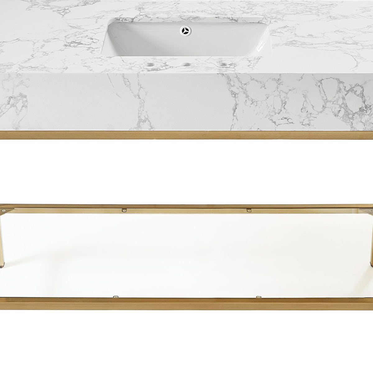 Marmo - Engineered Marble Bathroom Vanity With Gold Base