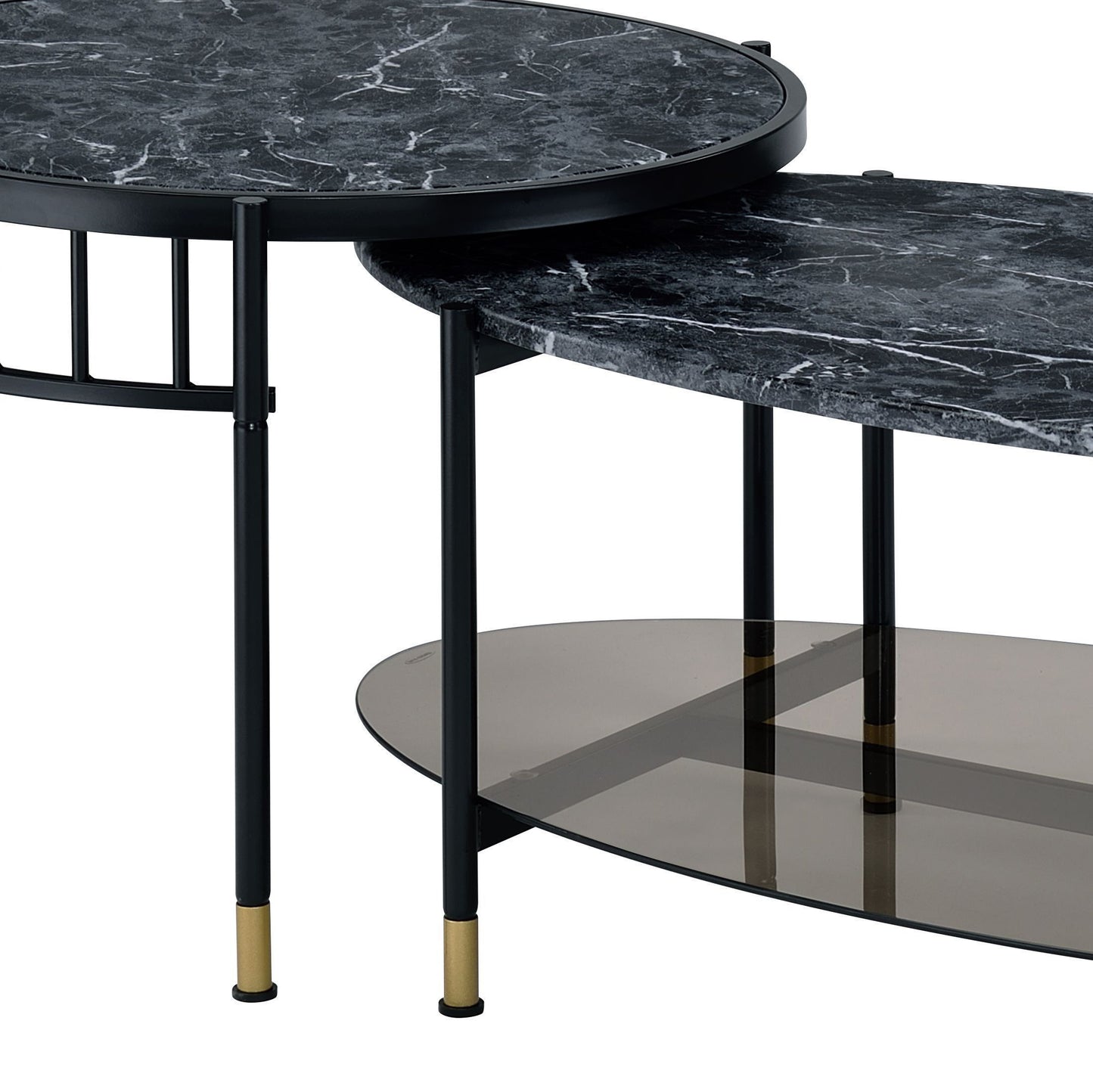 Silas - Engineered Stone Top Nesting Table - Black