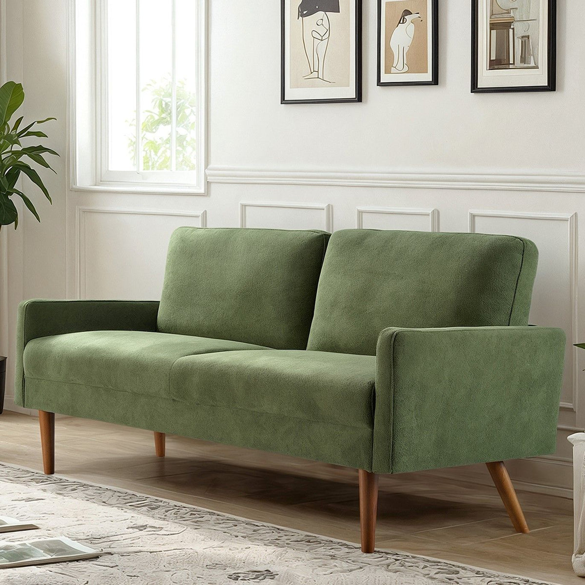 Sofa, European Style With Sleek Design, Modern & Vintage Flair, Upholstered 3 Seater Couch