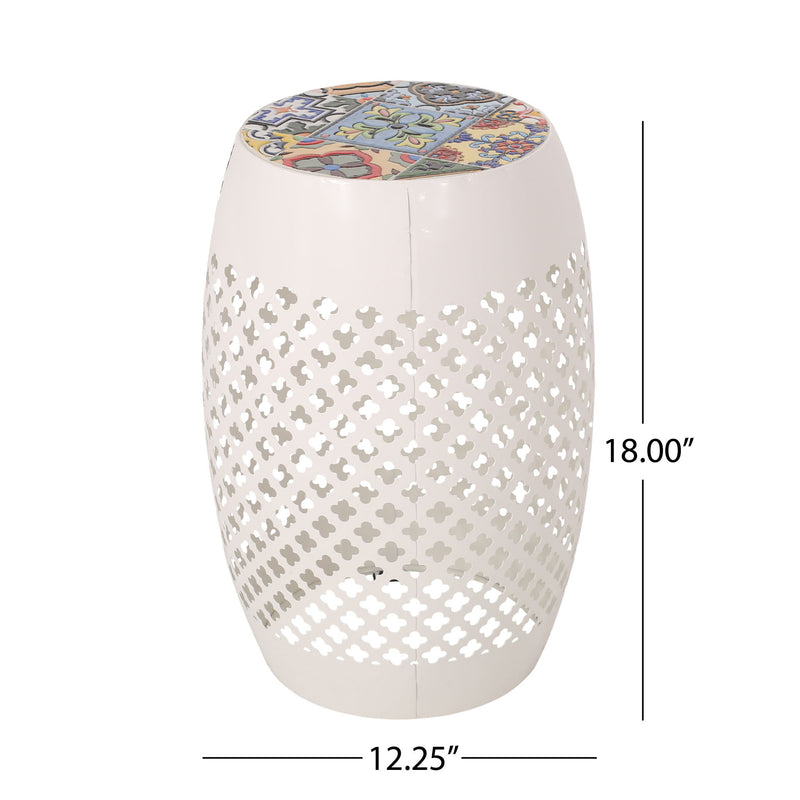 Roswell - Outdoor Side Table With Mosaic Tile Top