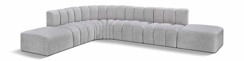 Arc - Boucle Fabric 7 Piece Corner Modular Sofa