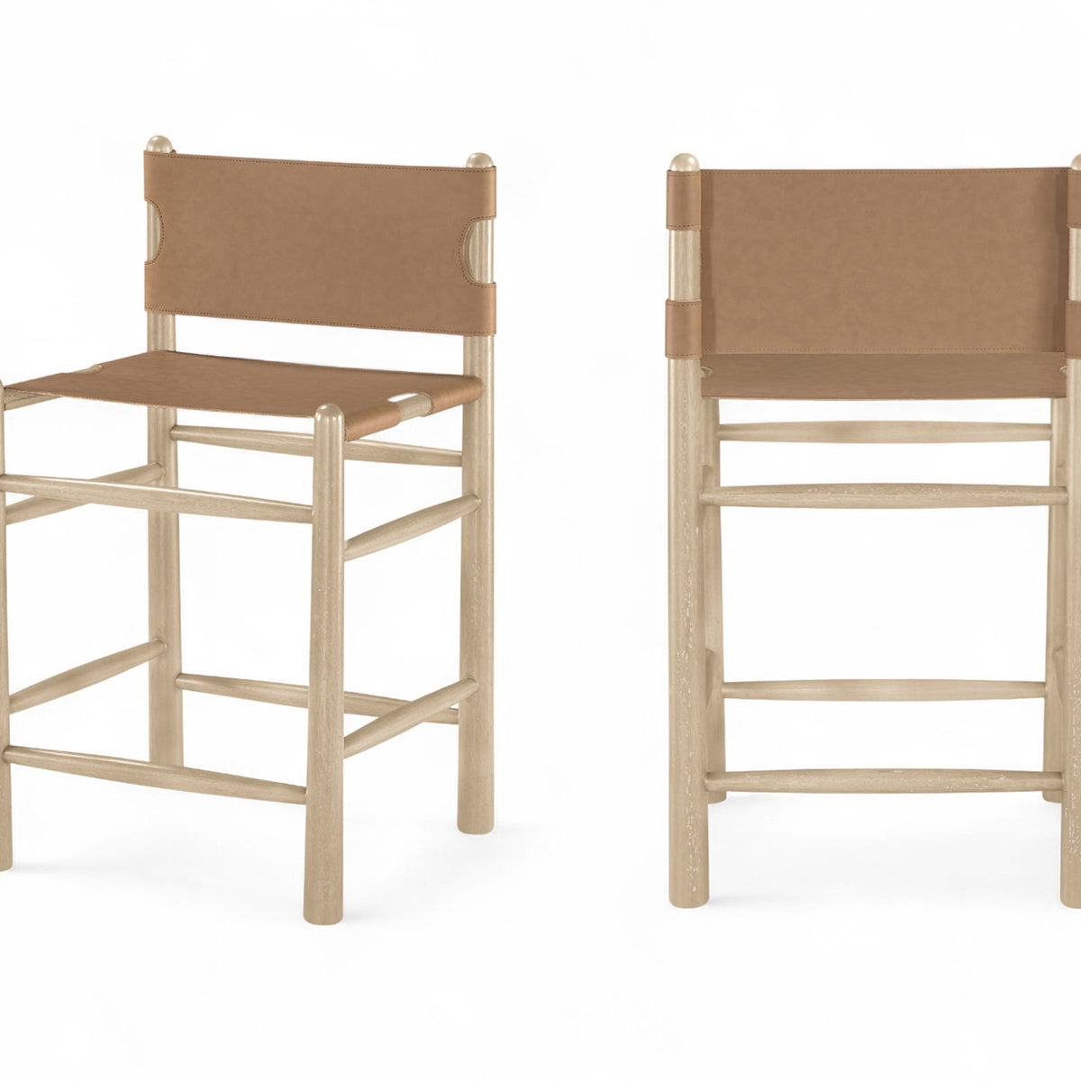 Santos - Upholstered Counter Stool With Stained Natural Base