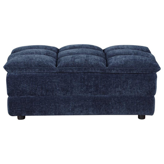 Atlantic - Corduroy Upholstered Rectangular Ottoman - Blue